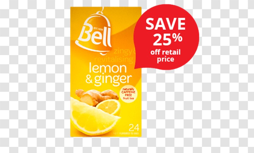 Bell Fruit Tea - Lemon - Raspberry & Lime Orange Drink FoodTea Transparent PNG