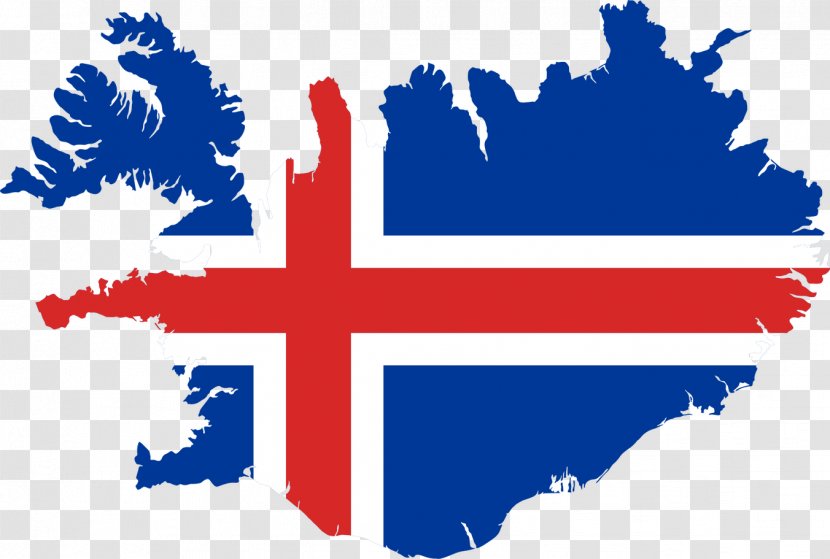 Flag Of Iceland Map - Mapa Polityczna Transparent PNG