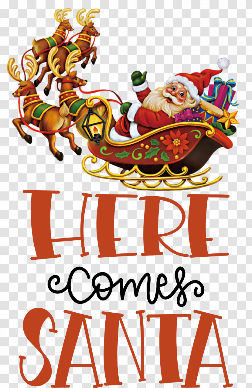 Here Comes Santa Santa Christmas Transparent PNG