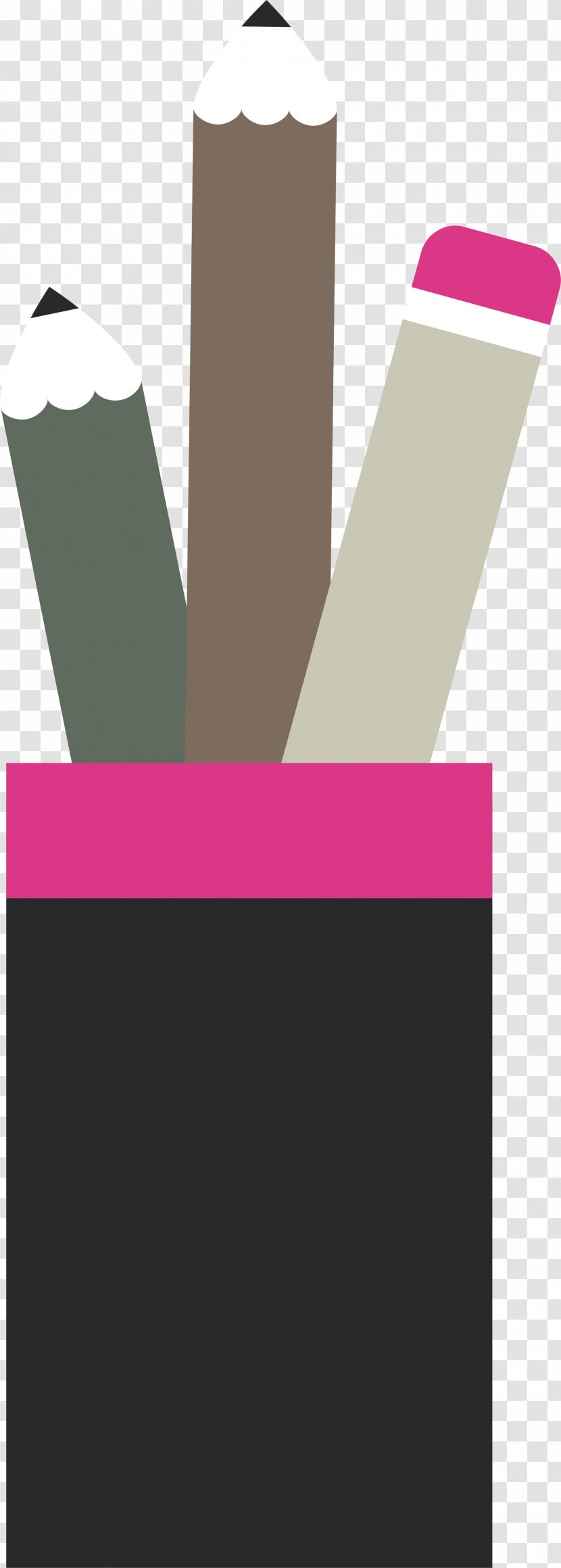 Brush Pot Pen - Pink - Colorful Holder Transparent PNG