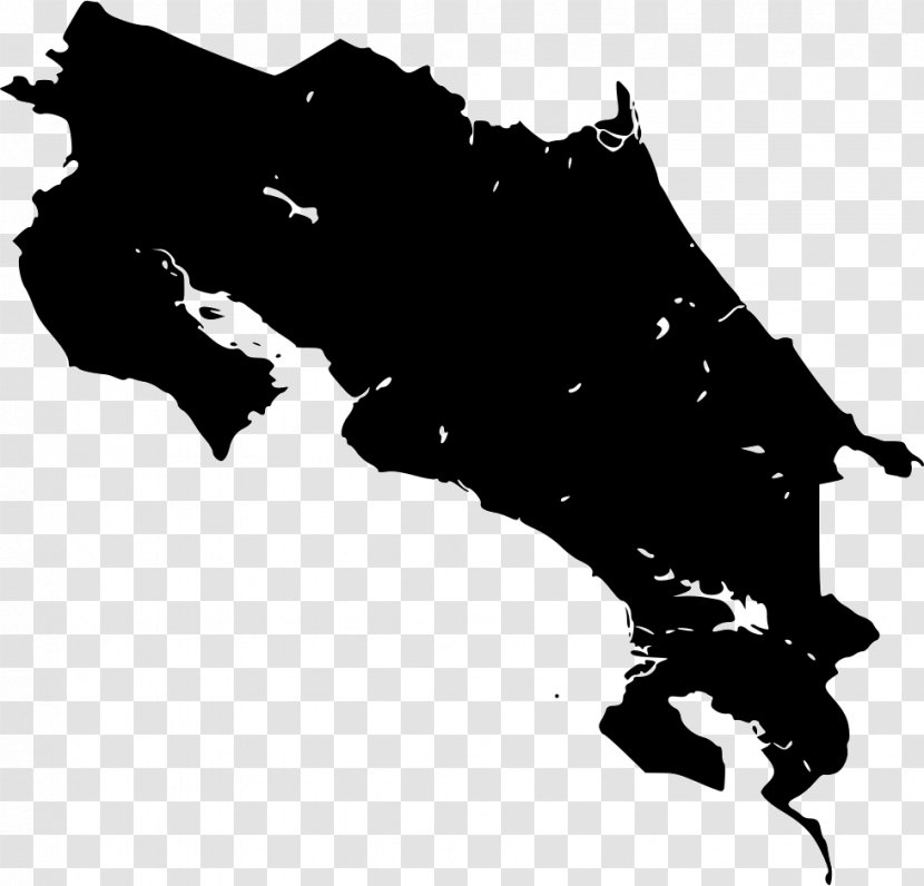 Costa Rica Clip Art - Black And White - Map Transparent PNG