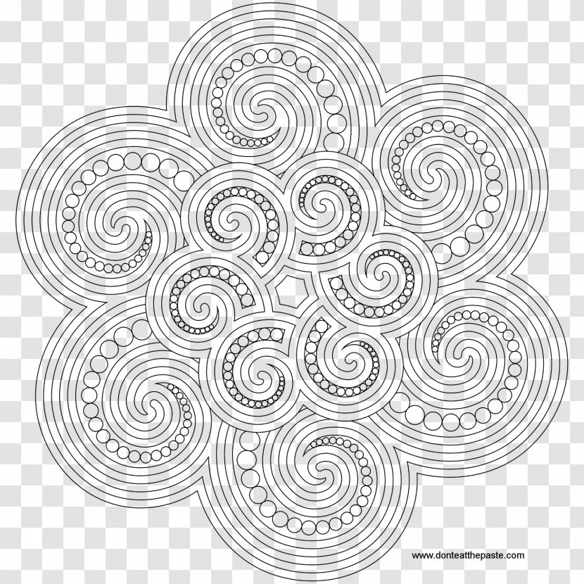 Coloring Book Mandala Spiral Adult - Drawing - Symmetry Transparent PNG
