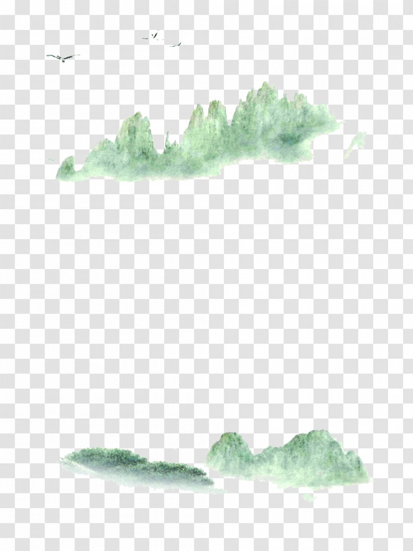 Ink Wash Painting Shan Shui Poster - Rock Picture Material Transparent PNG