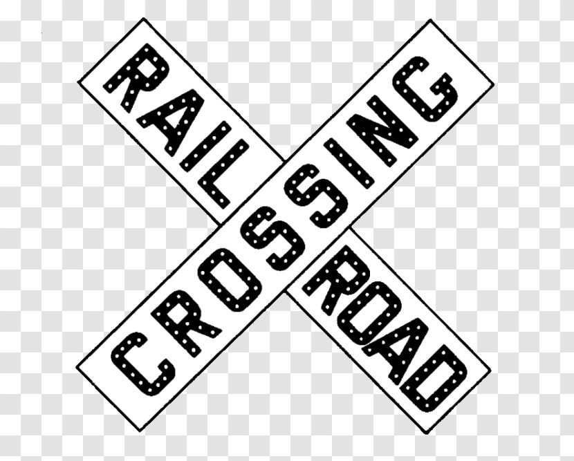 Rail Transport Train Crossbuck Level Crossing Signage - Black - Railroad Signs Transparent PNG