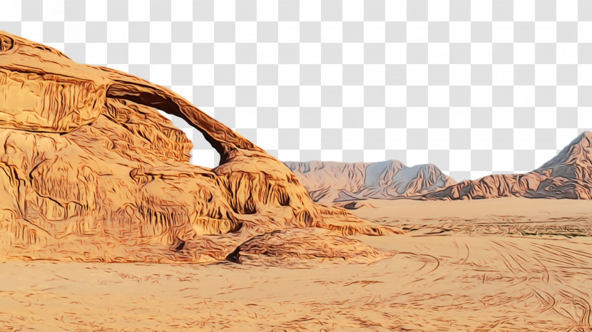 Geology Desert Animation Cartoon Watercolor Painting Transparent PNG