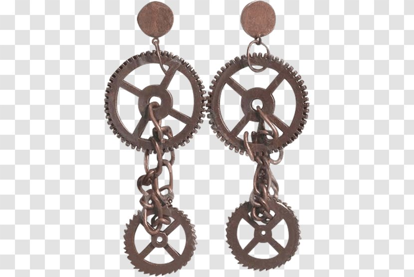 Earring Jewellery Steampunk Clothing Accessories Costume - Earrings - Gear Transparent PNG