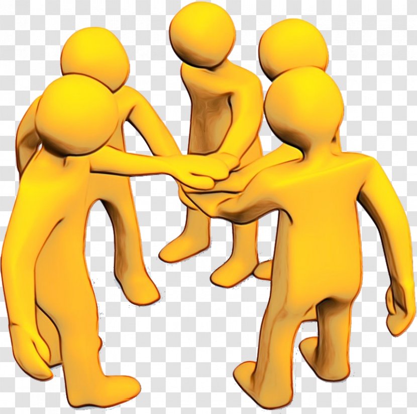 Social Group Yellow Clip Art Interaction Gesture - Team Conversation Transparent PNG