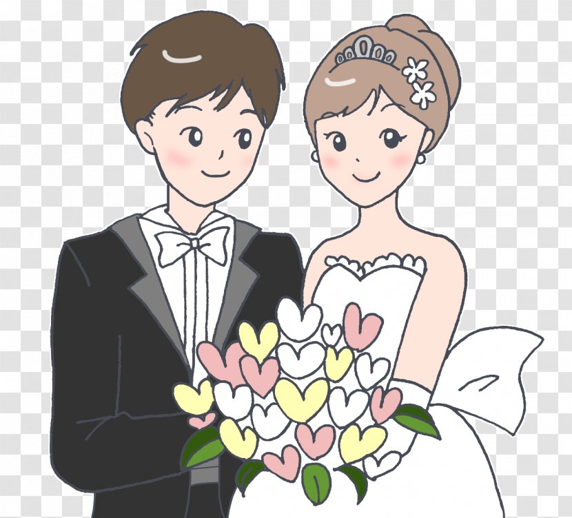 Bride And Groom Cartoon - Heart - Engagement Mother Transparent PNG