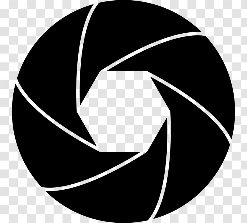 Camera Lens Logo - Aperture - Symbol Blackandwhite Transparent PNG
