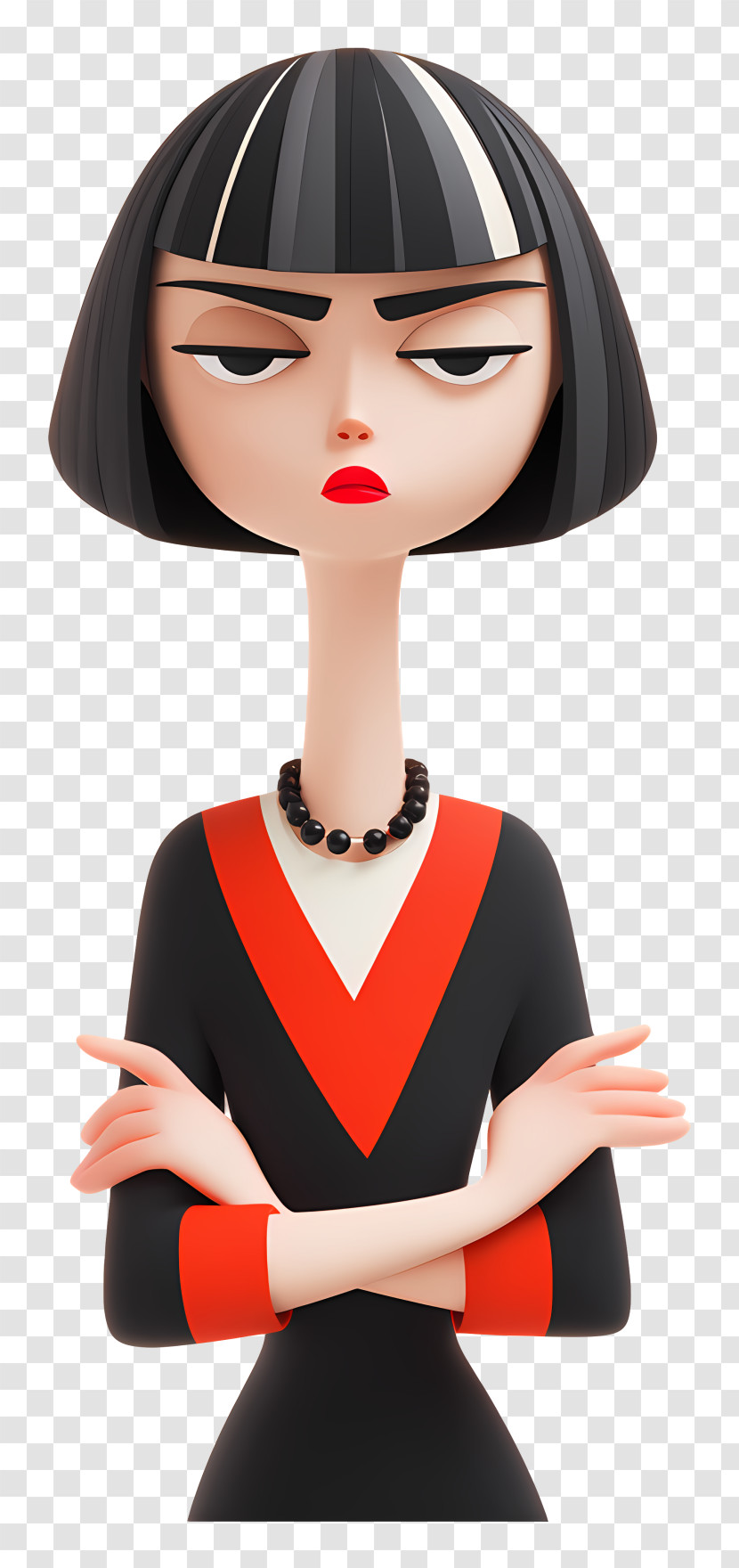 3d Unhappy Girl - Stylish Woman With Attitude Transparent PNG
