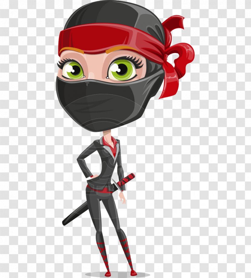 Cartoon Vector Graphics Ninja Girls Image - Art - Mask Transparent PNG