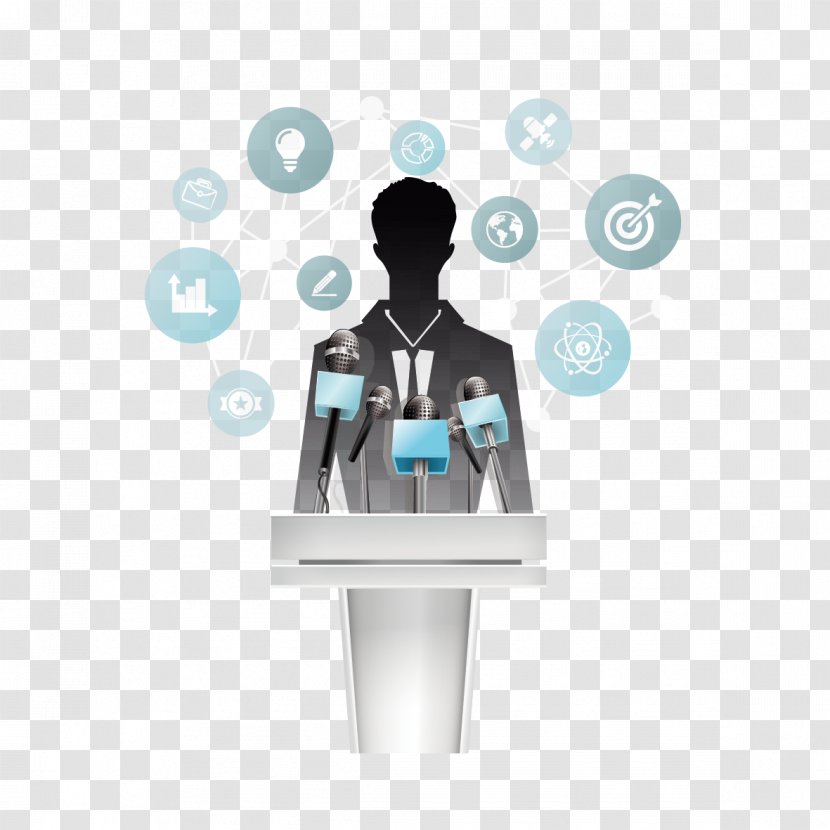 Icon - Flat Design - Person Speaking On Stage Transparent PNG