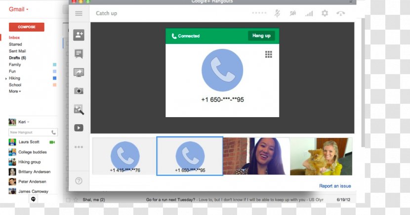 Google Hangouts Telephone Call Voice Mobile Phones Videotelephony - Kotak Suara Transparent PNG