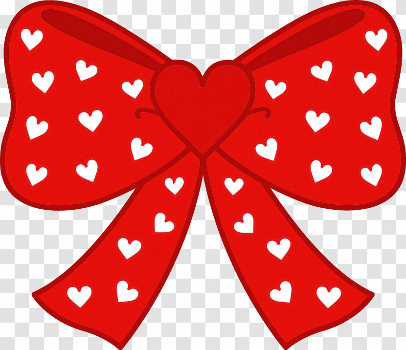 Red Heart Ribbon Heart Transparent PNG