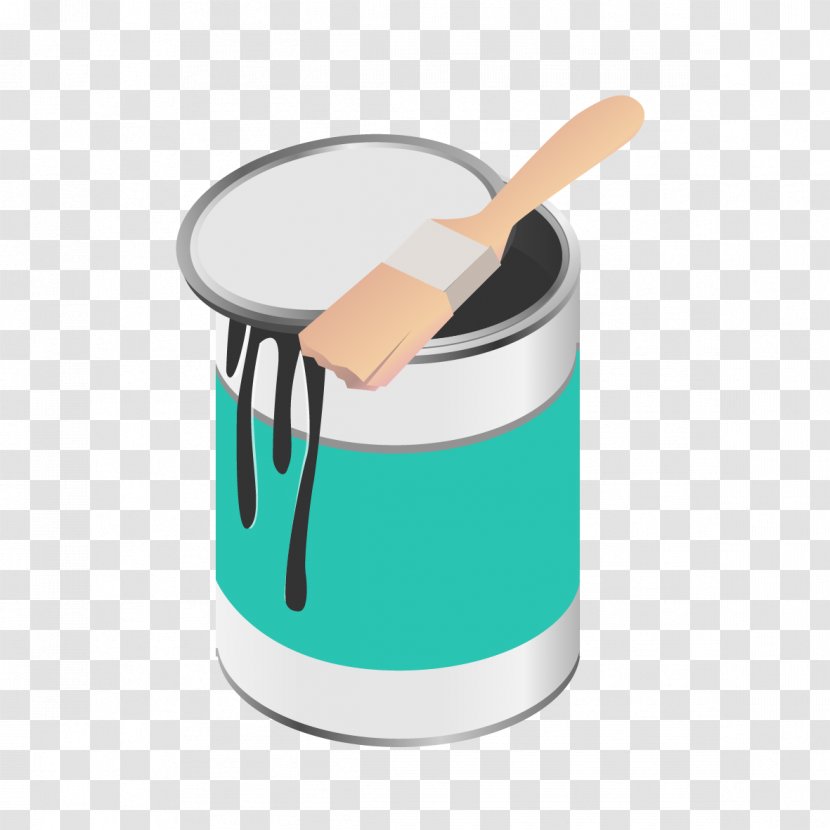Painting Brush Illustration - Royaltyfree - Vector Paint Bucket And Transparent PNG