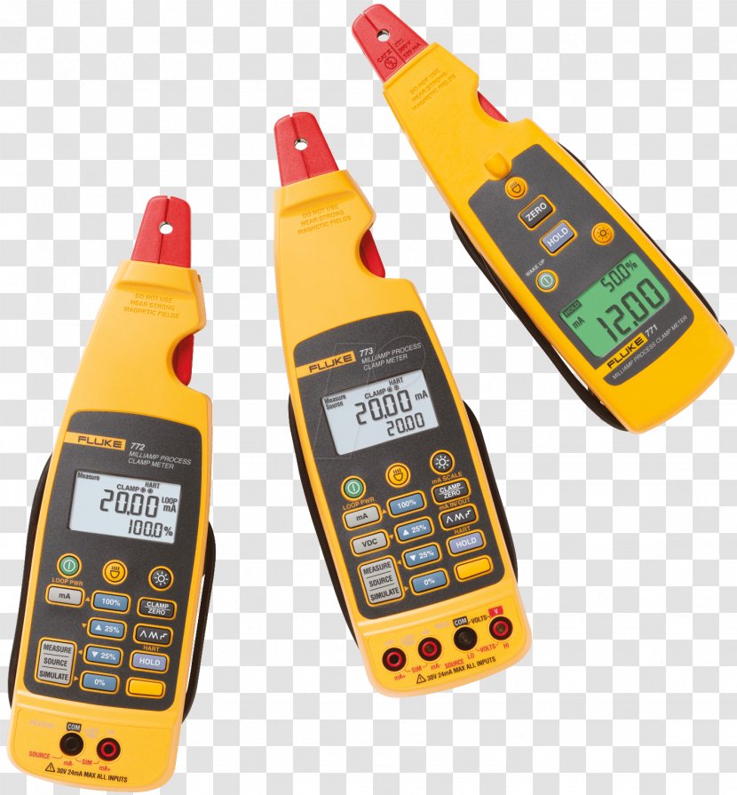 Fluke Corporation Current Clamp Multimeter Loop Ampere - Electric Potential Difference - Calibration Transparent PNG