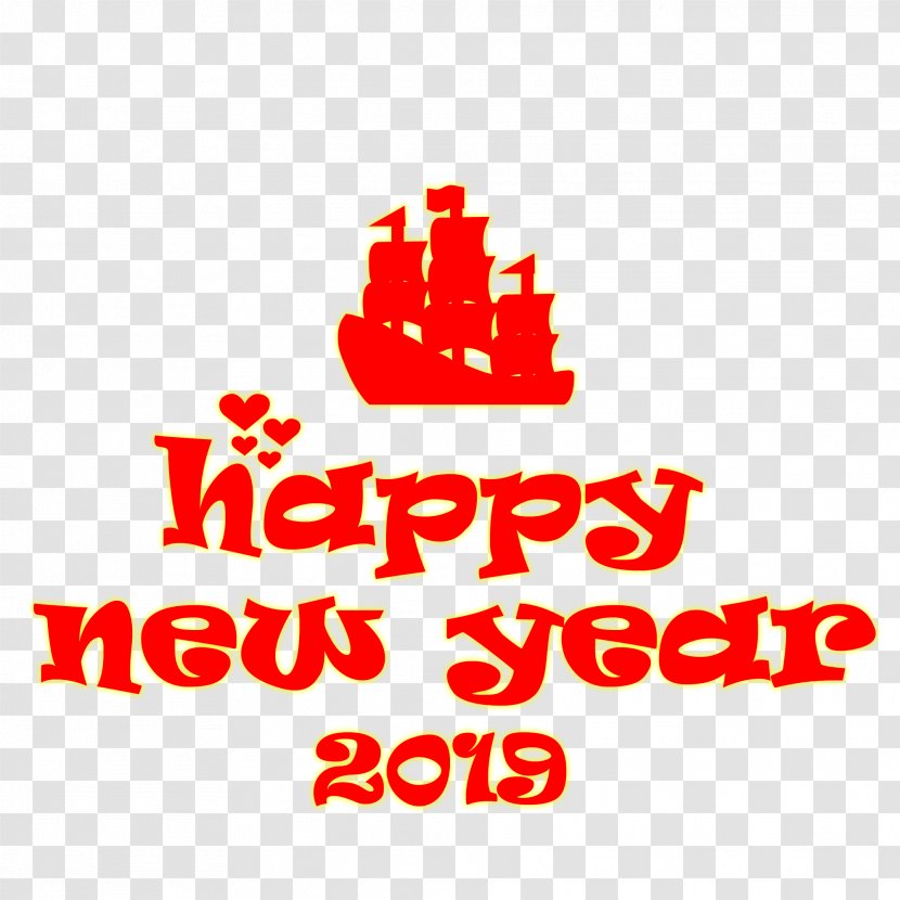 Happy New Year Text 2019. - Royaltyfree - Party Transparent PNG