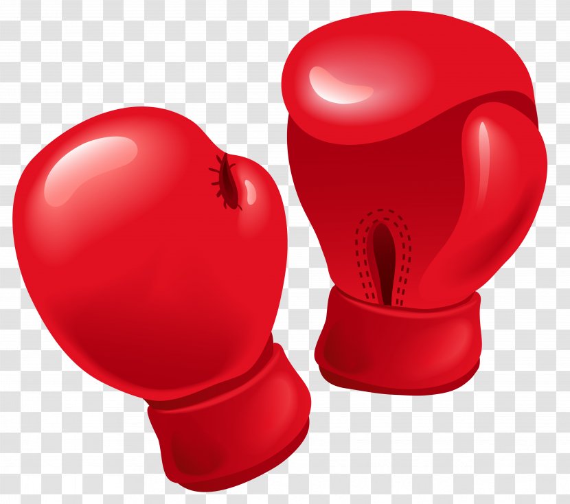 Boxing Glove - Silhouette - Red Gloves Vector Clipart Transparent PNG