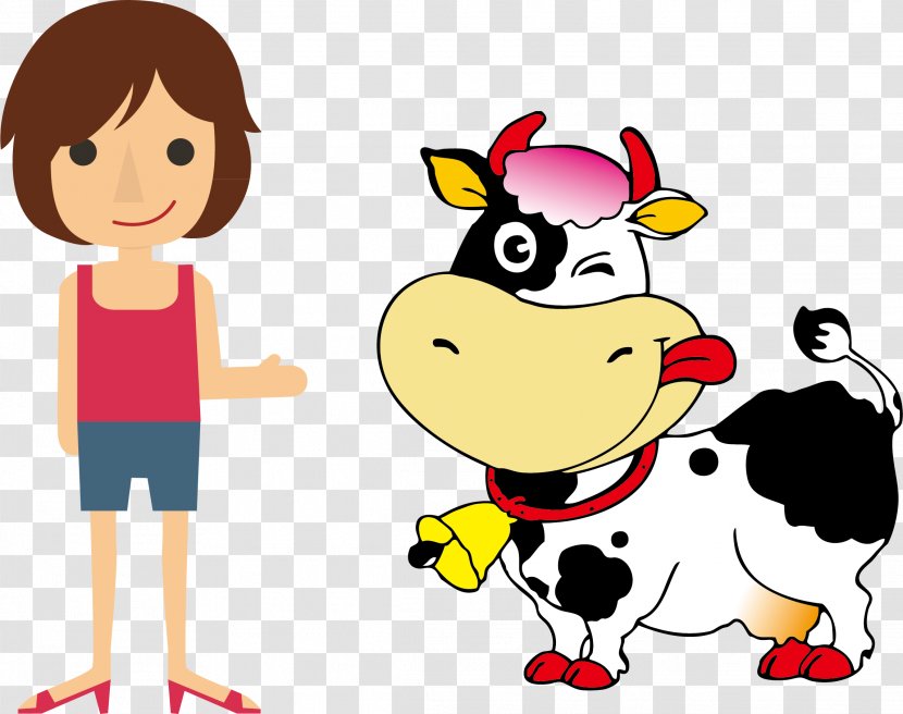 Dairy Cattle Business Illustration - Play - Man And Animal Hand In Transparent PNG