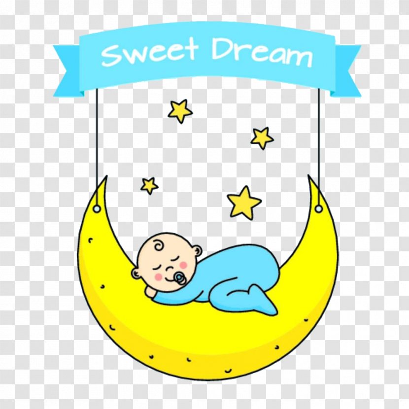 Infant Cartoon Sleep Clip Art - Babies Sleeping On The Moon Transparent PNG