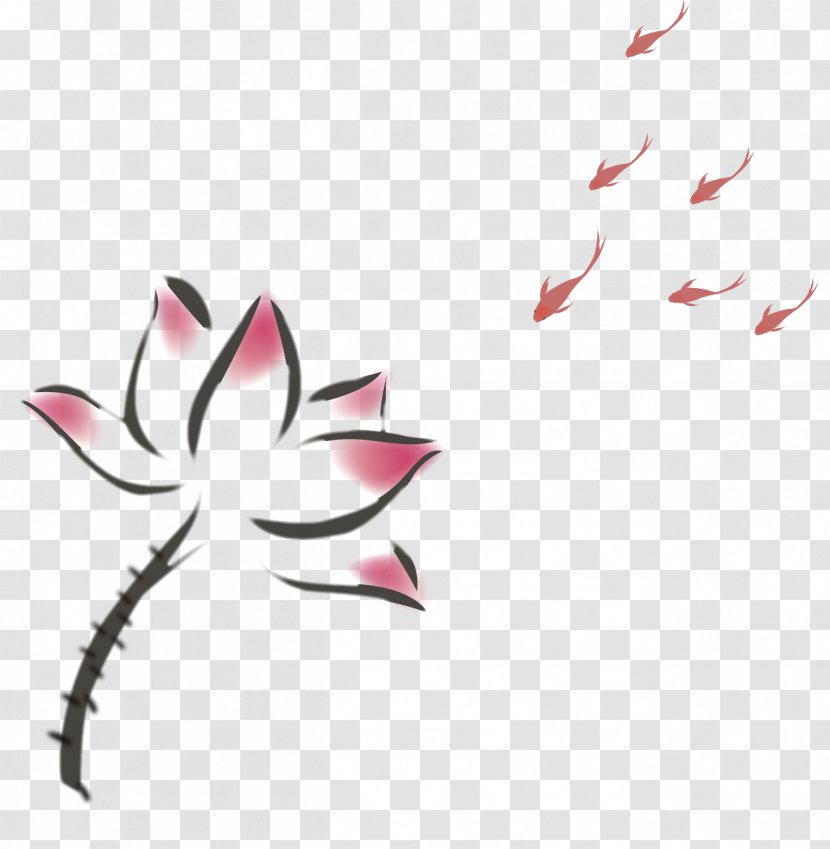 Ink Wash Painting Clip Art - Wing - Lotus Transparent PNG