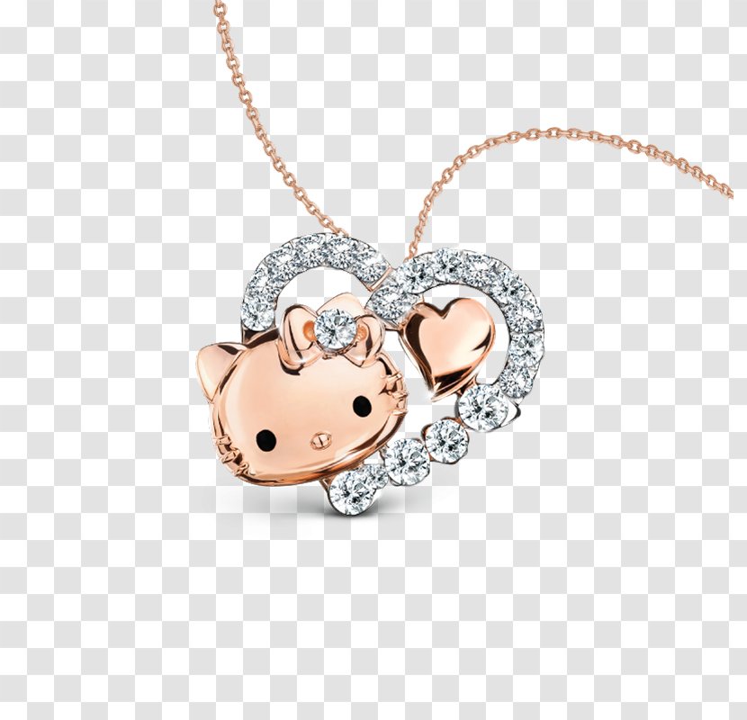 Locket Necklace Body Jewellery Silver Chain - Hello Kitty Garden Transparent PNG