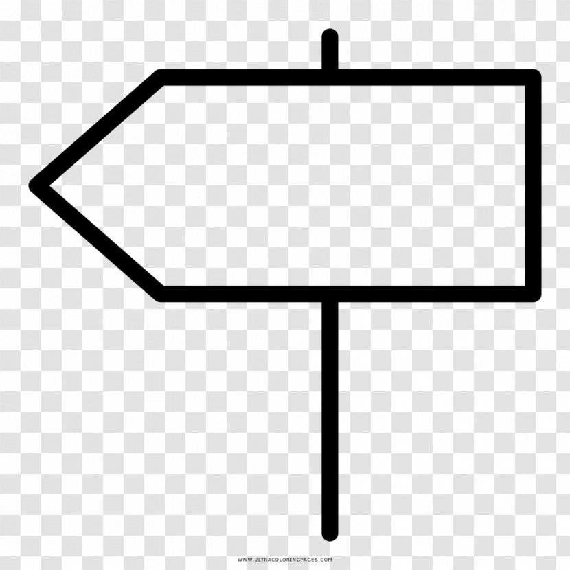 Drawing Coloring Book Traffic Sign Direction, Position, Or Indication Black And White - Ausmalbild - Cartello Transparent PNG