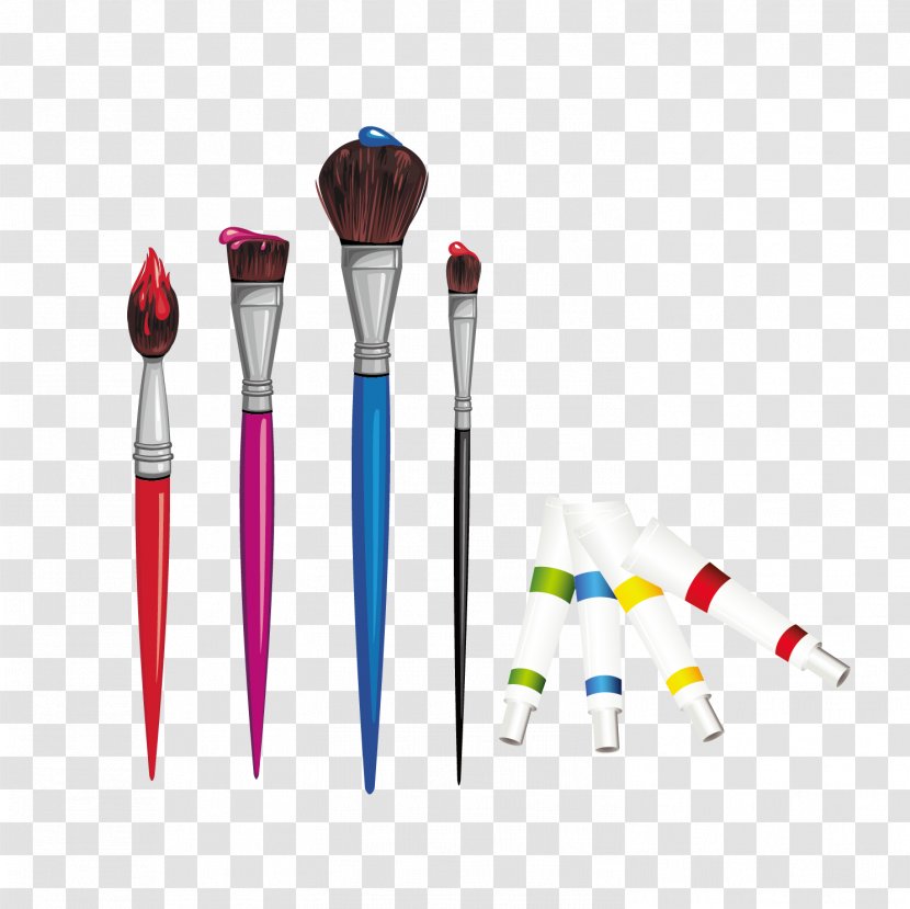 Paintbrush Drawing Photography Illustration - Royaltyfree - Vector Oil Painting Dyes Transparent PNG