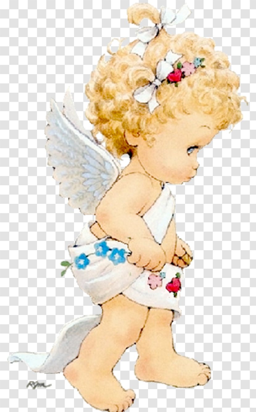 Fairy Toddler Figurine Angel M - Holding Flowers Transparent PNG