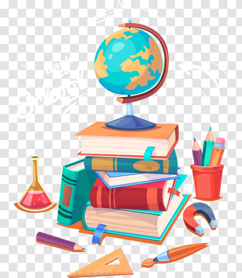 Learning Computer File - Cartoon Globe Books Transparent PNG