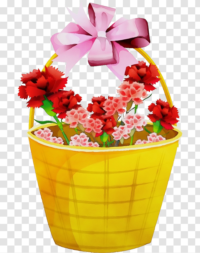 Flowerpot Present Gift Basket Basket Cut Flowers Transparent PNG