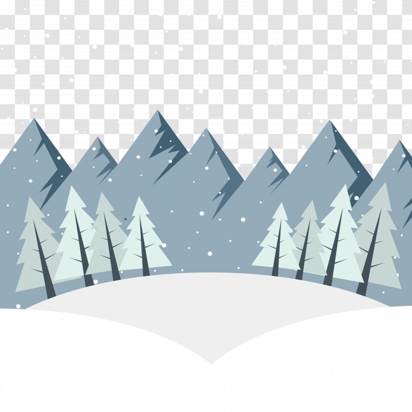 Euclidean Vector Pine Landscape - Diagram - Winter Snow Transparent PNG