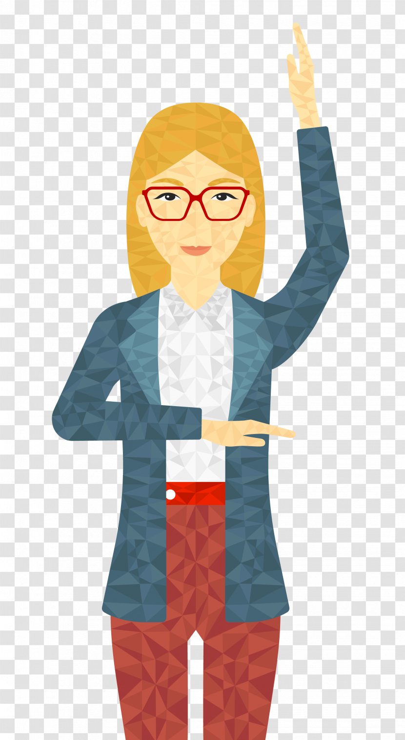 Glasses Human Behavior Cartoon Character - Visual Perception - Raise Hands Transparent PNG