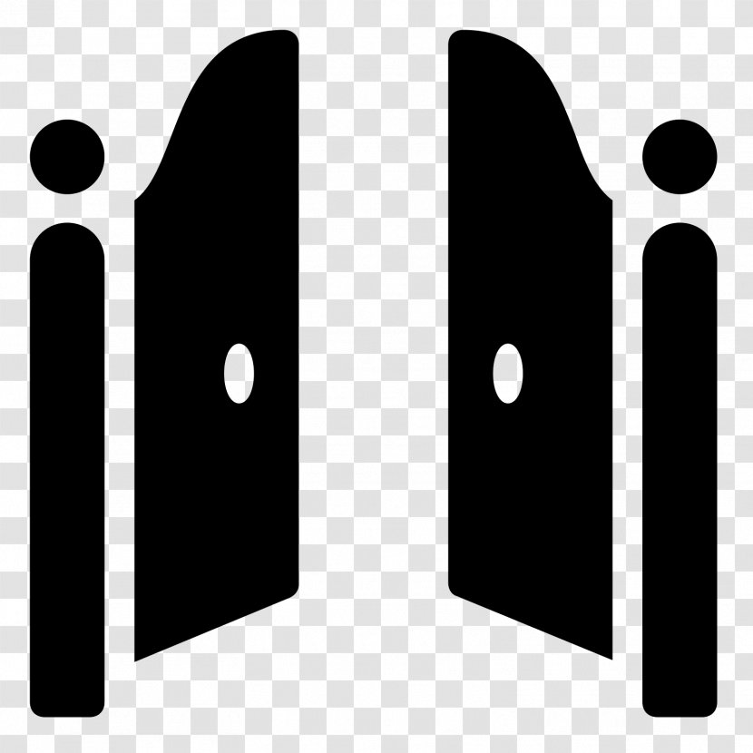 Gate Door Symbol - Black And White Transparent PNG