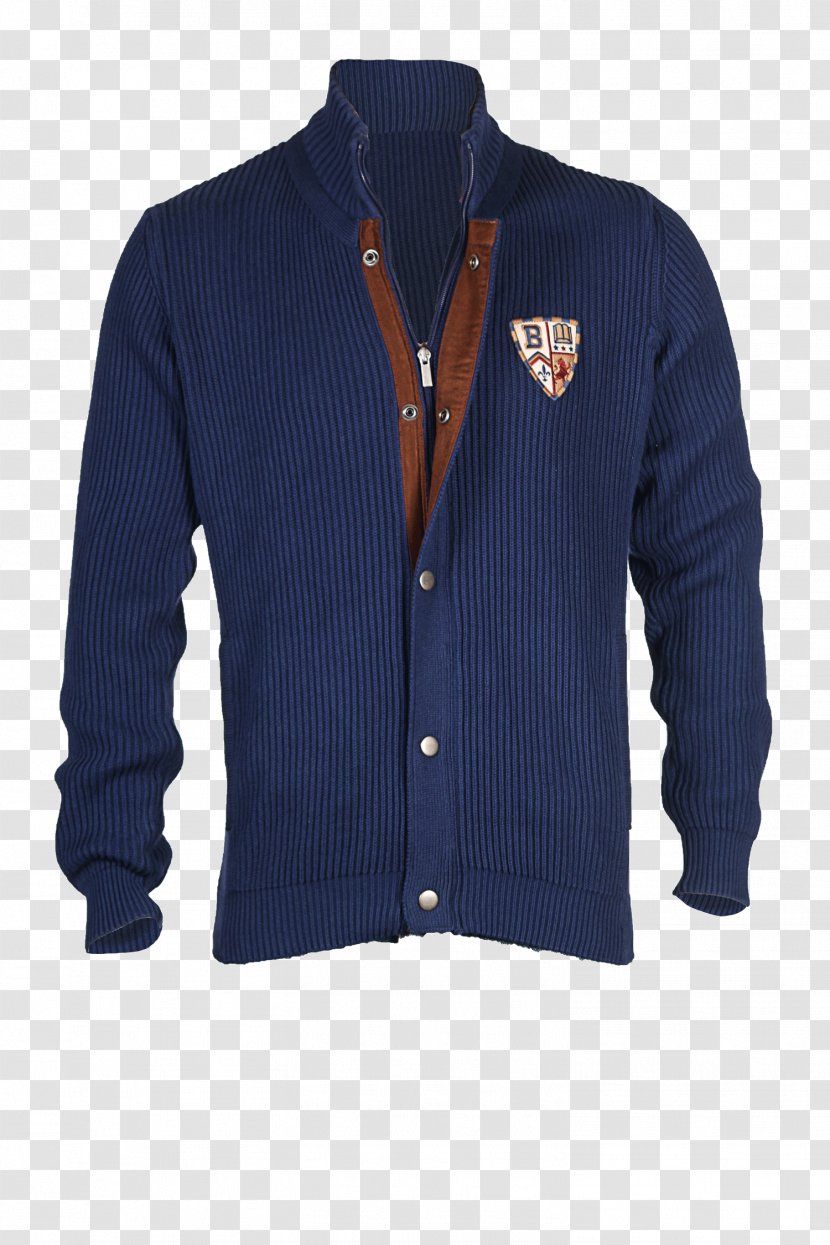 Cardigan Cobalt Blue Jacket Sleeve Button - Wool Transparent PNG