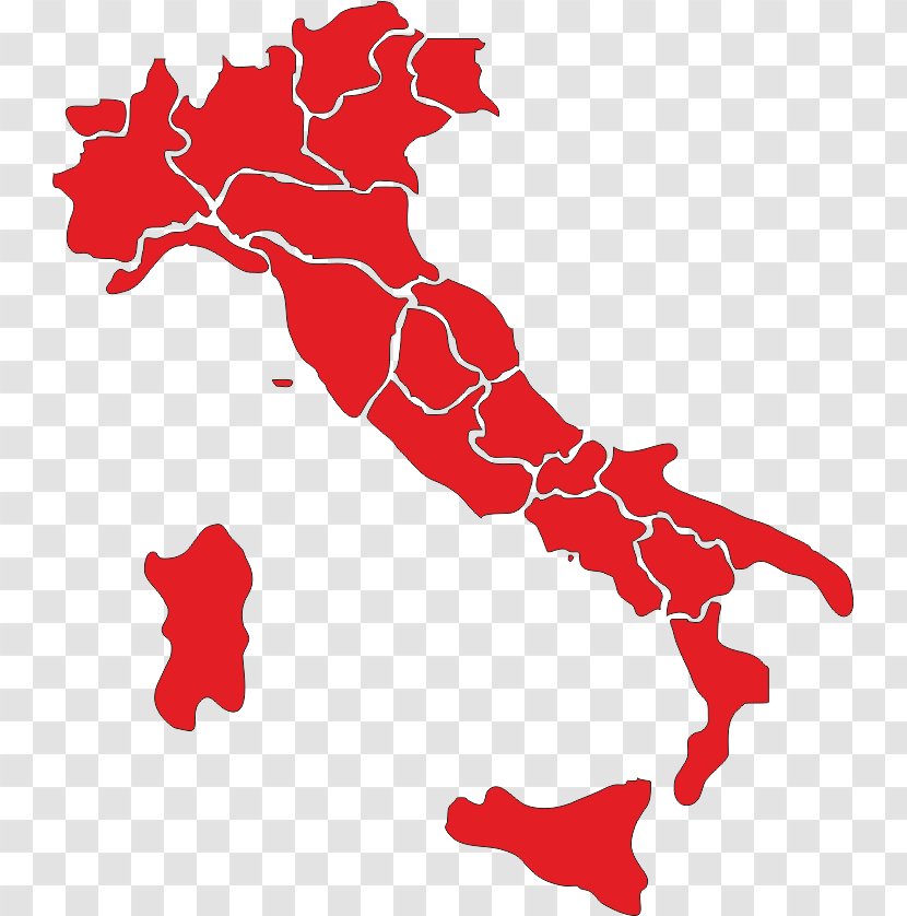 Regions Of Italy Royalty-free Map - Royaltyfree Transparent PNG