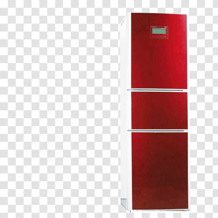 Rectangle Flooring - Red Smart Refrigerator Transparent PNG