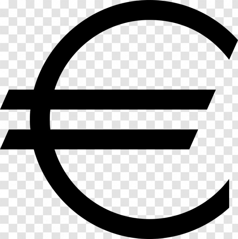 Euro Sign Currency Symbol Coin Dollar - Black And White Transparent PNG
