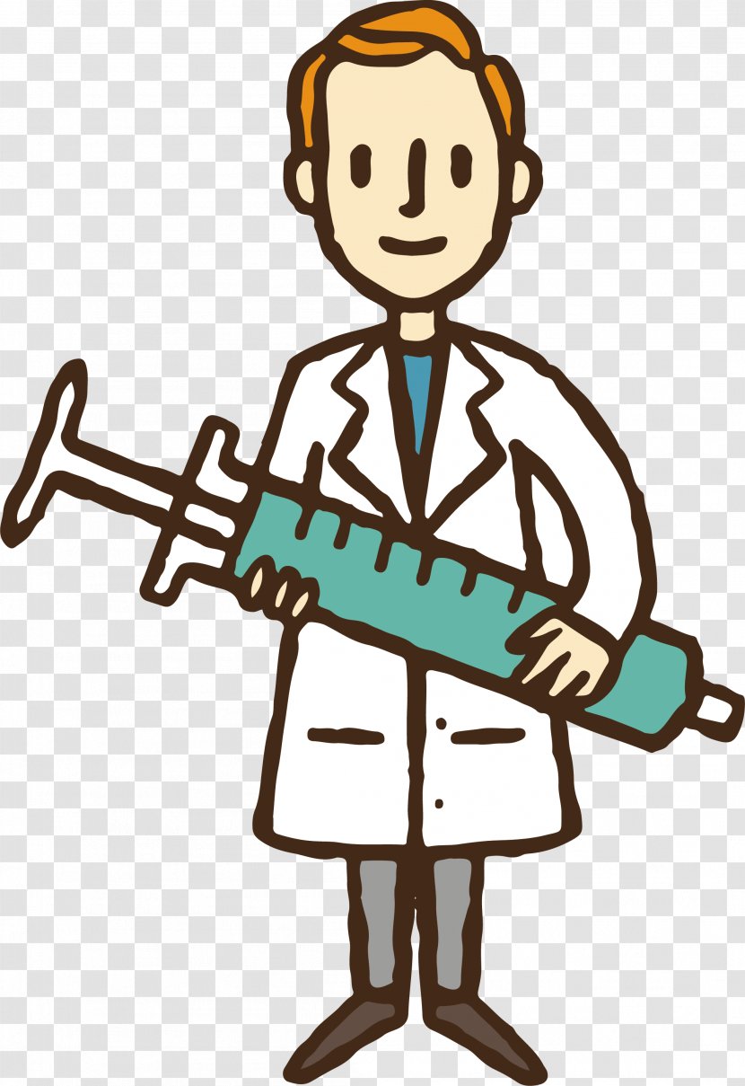 Physician Clip Art - Profession - A Doctor With Needle In Hand Transparent PNG