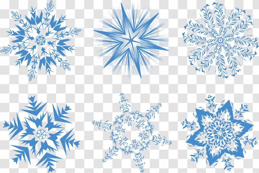 Snowflake Clip Art - Blue - Snow Flakes Transparent PNG
