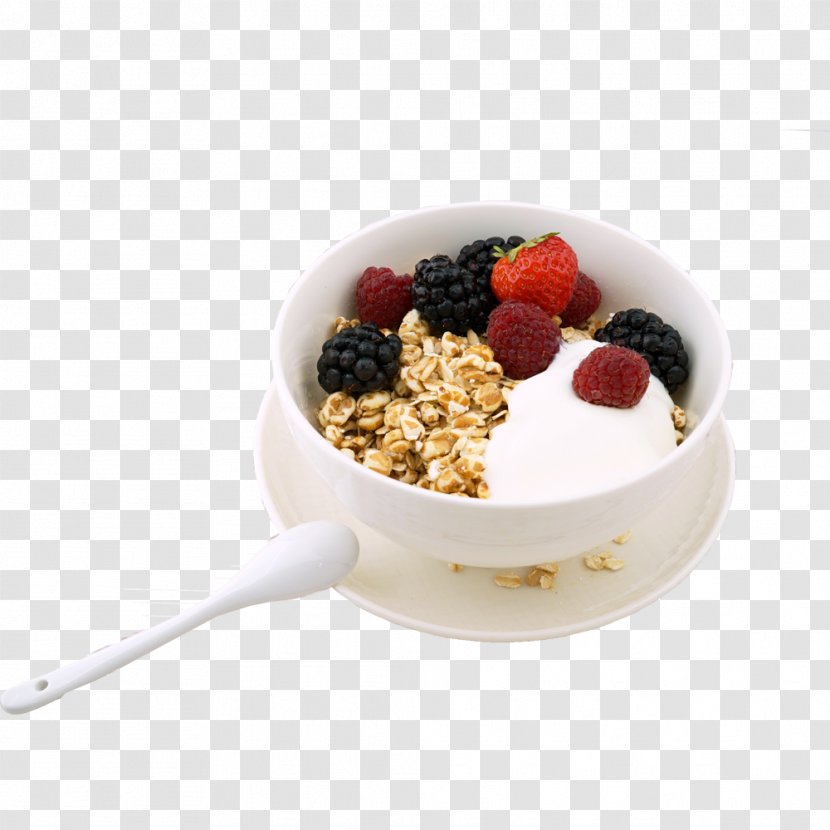 Breakfast Health Rolled Oats Food Fruit - Frozen Dessert - Berries Cereal Transparent PNG