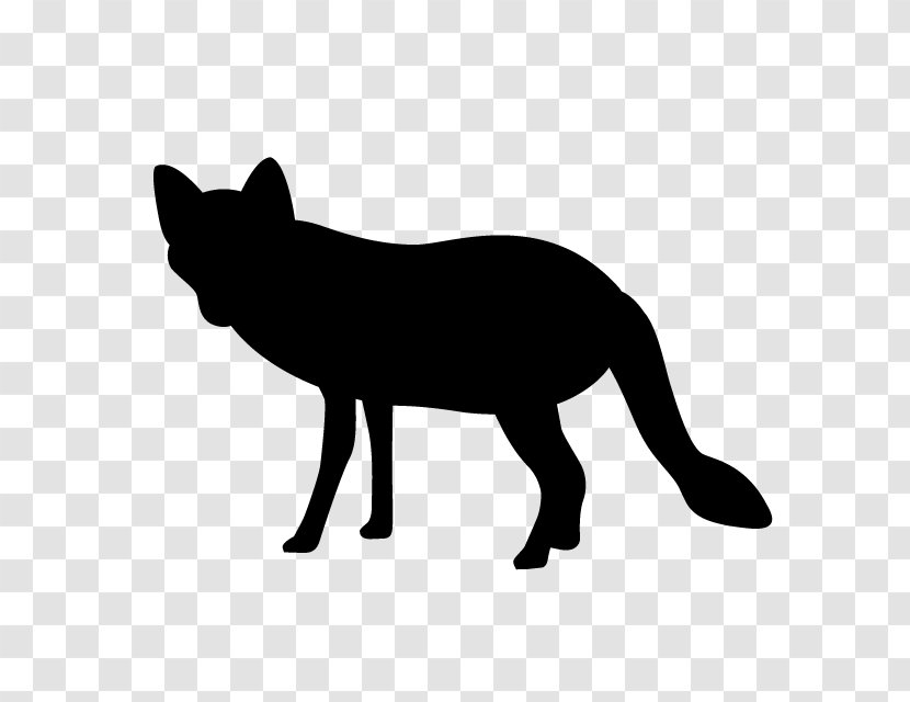 Silhouette Red Fox Clip Art - Black And White Transparent PNG
