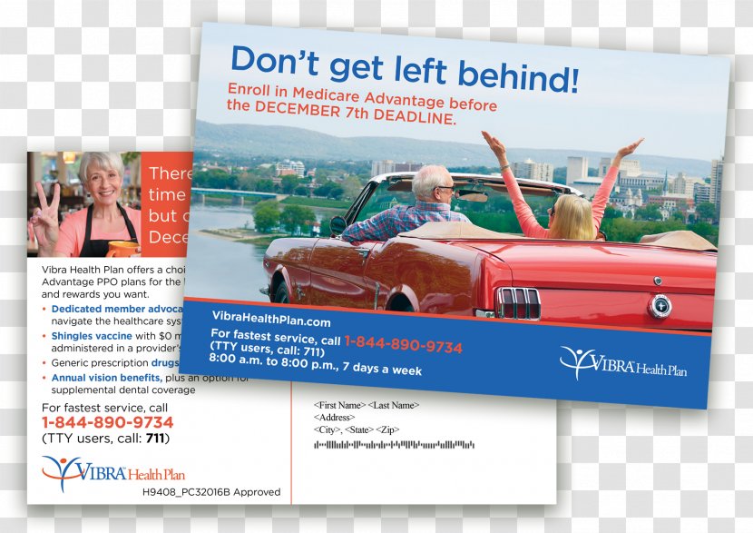 Medicare Advantage Health Insurance Medicaid - Media - Marketing Postcard Transparent PNG