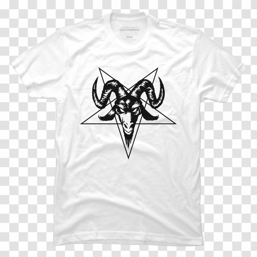 T-shirt Baphomet Satanism Lucifer - Black And White - Satanic Transparent PNG