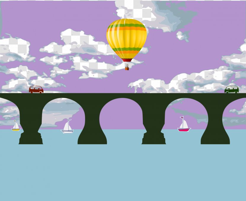 Tower Bridge Suspension - Heart - Air Balloon Transparent PNG