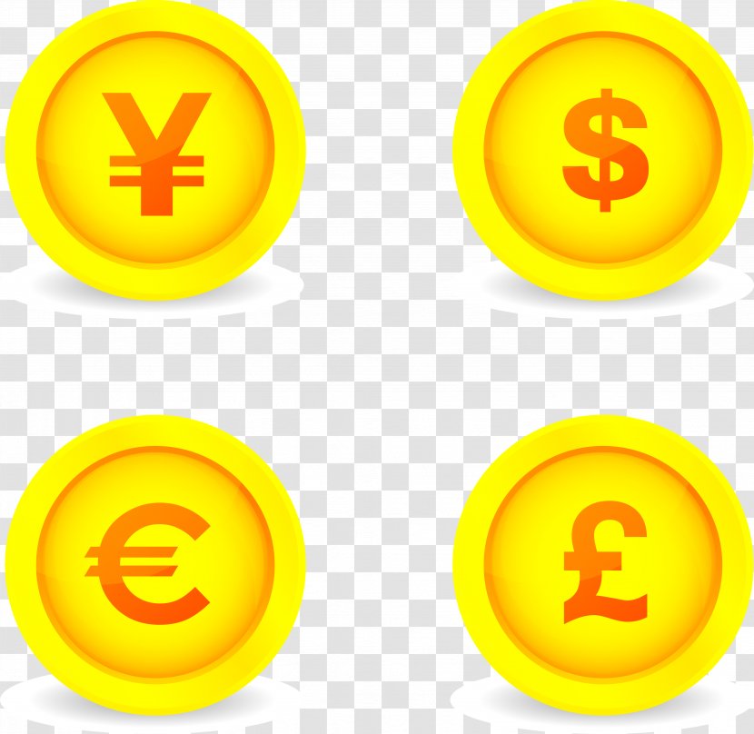 Coin Japanese Yen Currency Symbol - Money Bag - Button Symbols Gold Transparent PNG