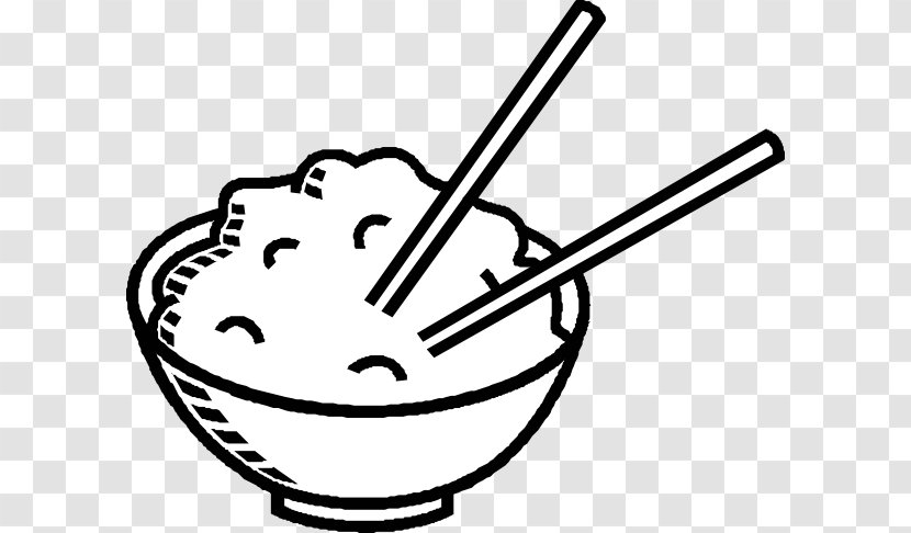 Bowl Rice Clip Art - Black And White - Plates Cliparts Transparent PNG