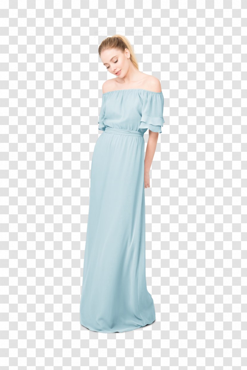 Wedding Dress Shoulder Satin Party - Tree - Blue Bridesmaid Transparent PNG