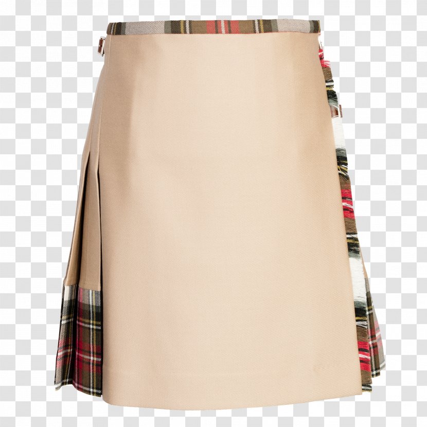 Tartan Kilt Camel Skirt Highland Dress - Beige - Tweed Transparent PNG