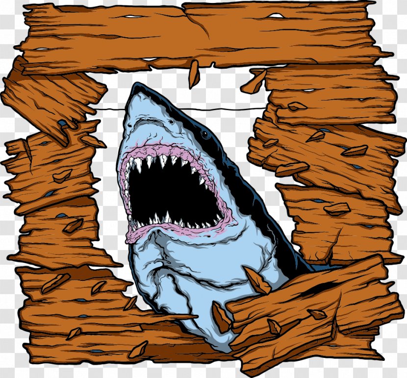 Shark Jaws Attack Illustration - Cartoon - Vector Transparent PNG